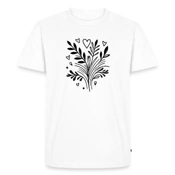 Branche d’arbre de cœur - T-shirt Premium bio Homme - blanc - Devant - Nico (187cm)