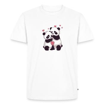 I Love You Panda - Men's Premium Organic T-Shirt - white - Front - Nico (187cm)