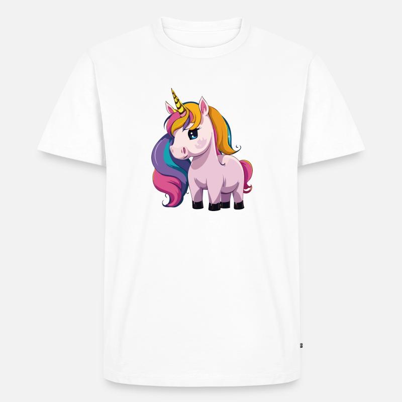 einhorn - Männer Premium Bio T-Shirt - Weiß