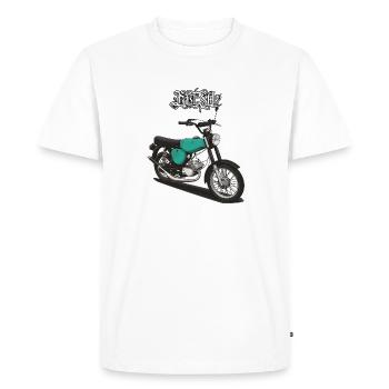 S51 (turquoise) // Illustration - Men's Premium Organic T-Shirt - white - Front - Nico (187cm)