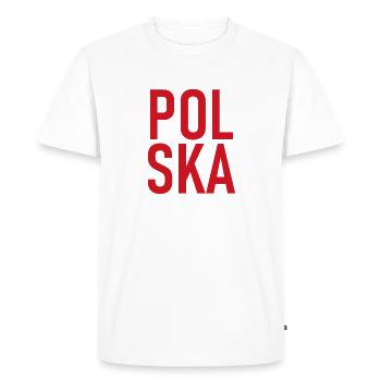 Polska Lettering - Polen - Poland - Men's Premium Organic T-Shirt - white - Front - Nico (187cm)