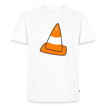 cône de signalisation avec visage - T-shirt Premium bio Homme - blanc - Devant - Nico (187cm)