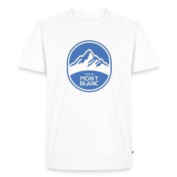 Sentier de randonnée du Tour du Mont Blanc Alpes - T-shirt Premium bio Homme - blanc - Devant - Nico (187cm)