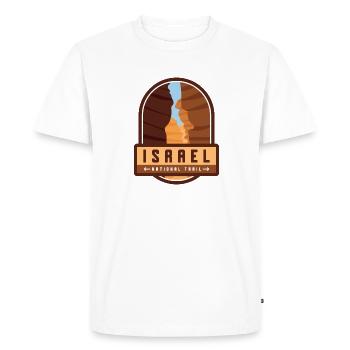 Sentier national d’Israël - T-shirt Premium bio Homme - blanc - Devant - Nico (187cm)