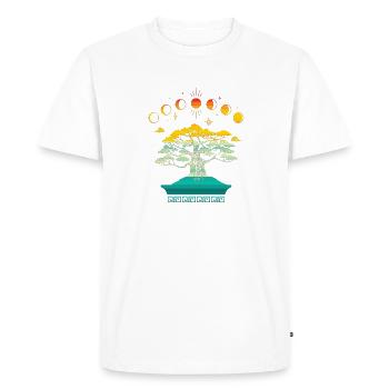 bonsai tree spiritual world tree day night cycle - Men's Premium Organic T-Shirt - white - Front - Nico (187cm)