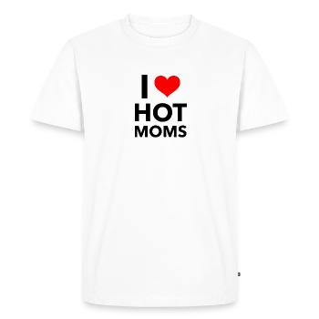 Anniversaire d’ami J’aime Les mamans chaudes - T-shirt Premium bio Homme - blanc - Devant - Nico (187cm)
