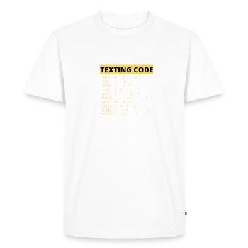 Funny Senior Citizen's Texting Code Design Grandpa - Men's Premium Organic T-Shirt - white - Front - Nico (187cm)