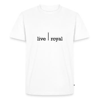 Live Royal Live | Royal FAT - T-shirt Premium bio Homme - blanc - Devant - Nico (187cm)