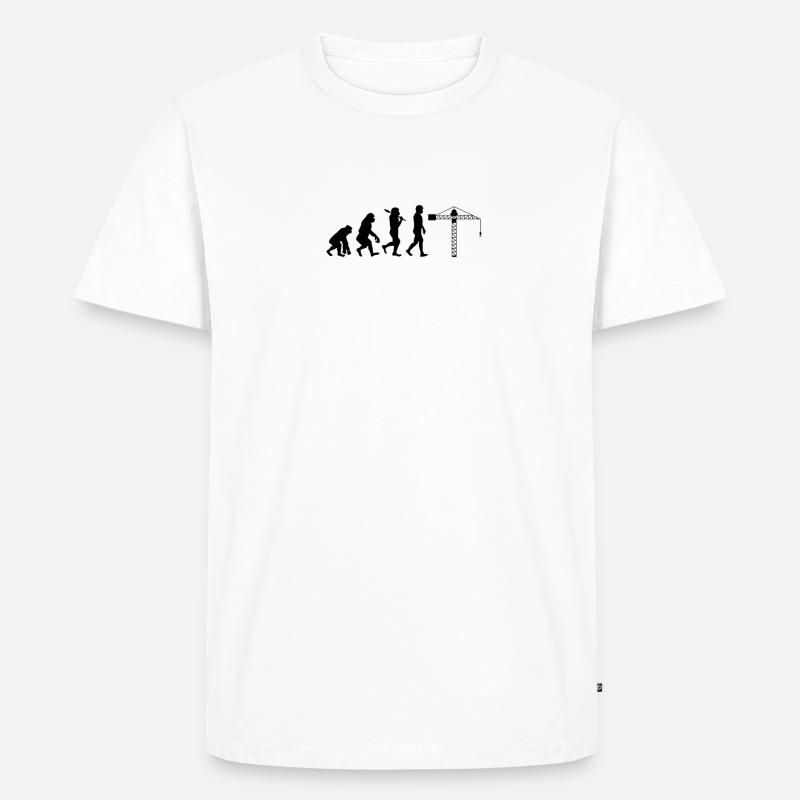 Évolution du grutier - T-shirt Premium bio Homme - blanc