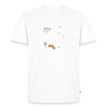 Amour Mignon Paix Latkes Hanoukka Hanukah Juif - T-shirt Premium bio Homme - blanc - Devant - Nico (187cm)