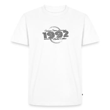 Unique since 1992 Retro Sayings 30th Birthday - Men's Premium Organic T-Shirt - white - Front - Nico (187cm)