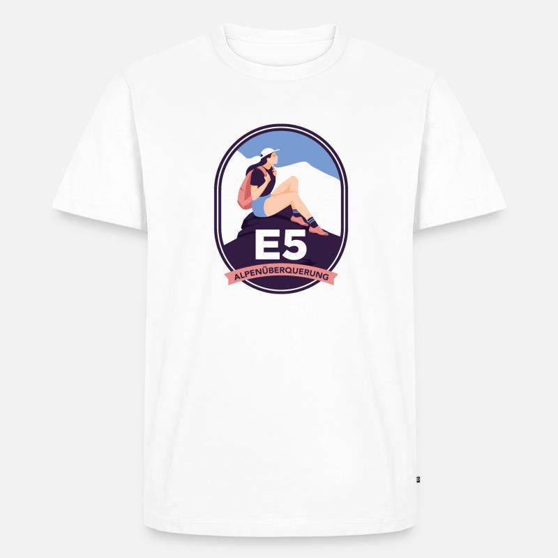 E5 - Alpine Crossing - Männer Premium Bio T-Shirt - Weiß