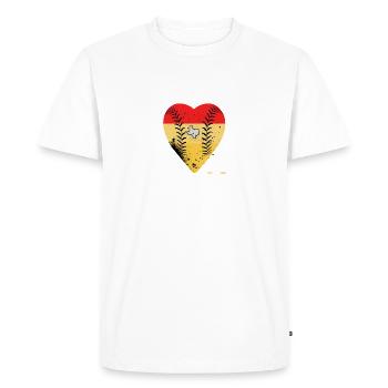 Base de la Ligue majeure vintage Houston Baseball Heart - T-shirt Premium bio Homme - blanc - Devant - Nico (187cm)