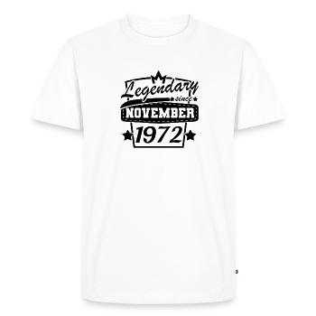Legendary since November 1972 Retro sayings 50. - Men's Premium Organic T-Shirt - white - Front - Nico (187cm)