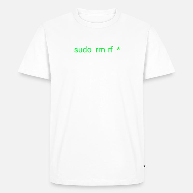 Linux sudo rm rf - Männer Premium Bio T-Shirt - Weiß