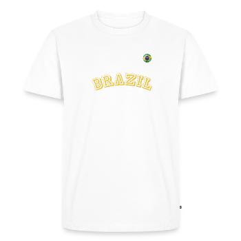Retro Style Brésil Football Team Brasil Fan de football - T-shirt Premium bio Homme - blanc - Devant - Nico (187cm)