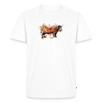 Highland écossais Highland Cattle Highland - T-shirt Premium bio Homme - blanc - Devant - Nico (187cm)