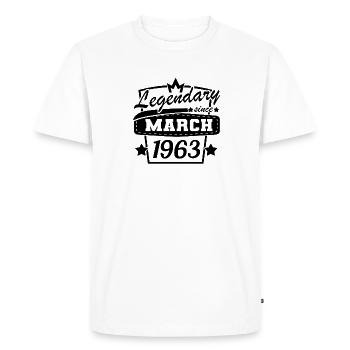 Mars 1963 Rétro Anniversaire Dictons - T-shirt Premium bio Homme - blanc - Devant - Nico (187cm)