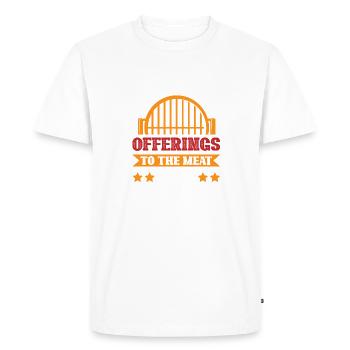Smoked offerings to the meat god - Men's Premium Organic T-Shirt - white - Front - Nico (187cm)