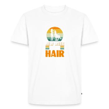 Nouveau lundi. Nouvelle semaine. Nouveaux cheveux. - T-shirt Premium bio Homme - blanc - Devant - Nico (187cm)