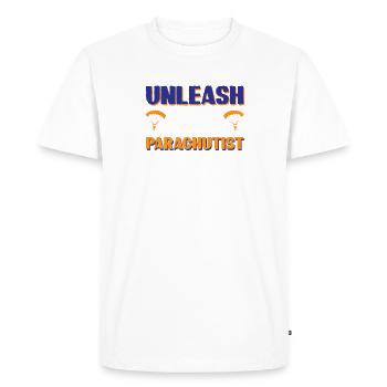 Libérez le parachutiste - T-shirt Premium bio Homme - blanc - Devant - Nico (187cm)