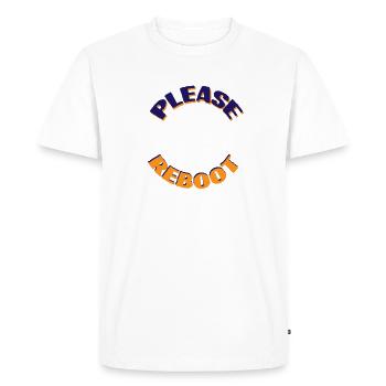 Please Reboot - Men's Premium Organic T-Shirt - white - Front - Nico (187cm)