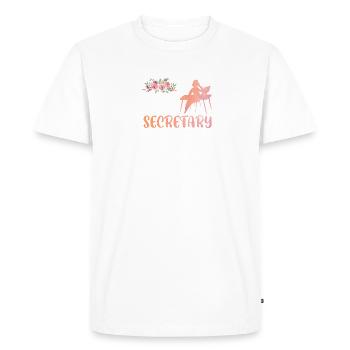 Je le fais pour le secrétaire - T-shirt Premium bio Homme - blanc - Devant - Nico (187cm)