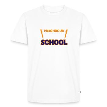 Secrétaire de l'école du quartier amical - T-shirt Premium bio Homme - blanc - Devant - Nico (187cm)