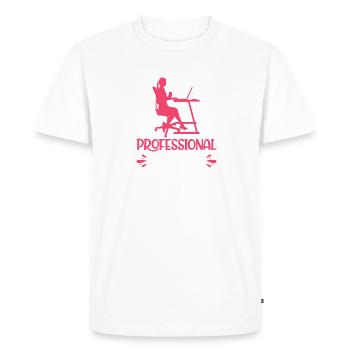 Secrétaire professionnelle de l’école - T-shirt Premium bio Homme - blanc - Devant - Nico (187cm)