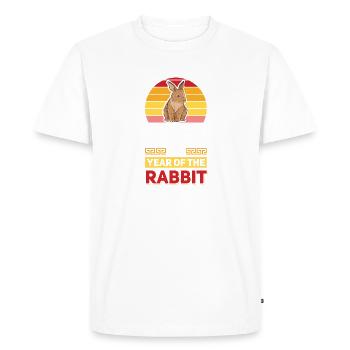 2023 The year of the rabbit Chinese Zodiac - Men's Premium Organic T-Shirt - white - Front - Nico (187cm)