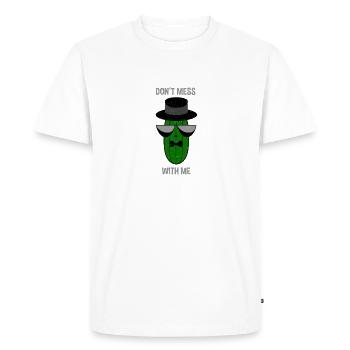 Concombre Gangster Mafia avec des lunettes de soleil Ne plaisantez pas - T-shirt Premium bio Homme - blanc - Devant - Nico (187cm)