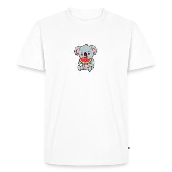 Le koala kawaii mange de la pastèque - T-shirt Premium bio Homme - blanc - Devant - Nico (187cm)