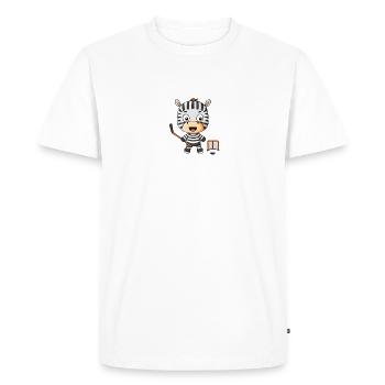 Zebra Hockey Glace Kawaii Design Enfants Adultes - T-shirt Premium bio Homme - blanc - Devant - Nico (187cm)