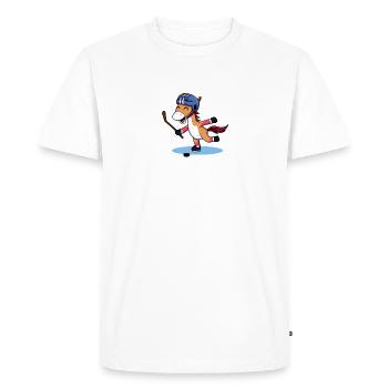 Cheval Kawaii dans le style hockey sur glace - T-shirt Premium bio Homme - blanc - Devant - Nico (187cm)