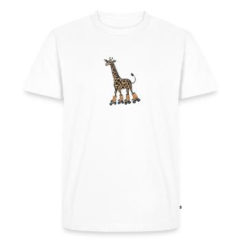 Mignon design de girafe kawaii sur des patins à roulettes - T-shirt Premium bio Homme - blanc - Devant - Nico (187cm)
