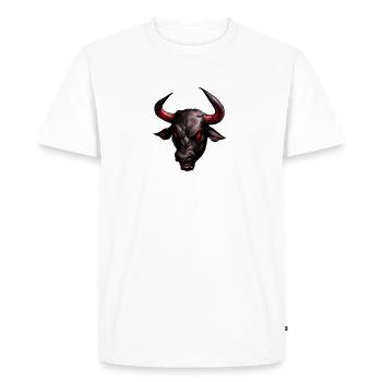 Marché boursier bull bull aux yeux rouges - T-shirt Premium bio Homme - blanc - Devant - Nico (187cm)