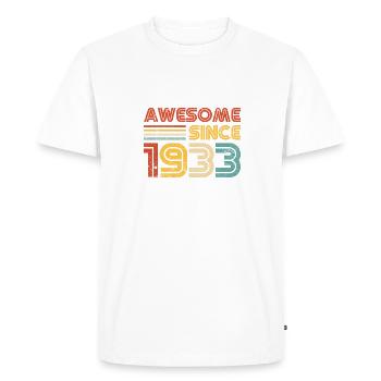 Génial depuis 1933 90e anniversaire Classic Retro Vin - T-shirt Premium bio Homme - blanc - Devant - Nico (187cm)