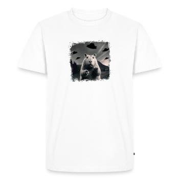 Capybara Capybara Ufo Rodent Animal Funny - Men's Premium Organic T-Shirt - white - Front - Nico (187cm)