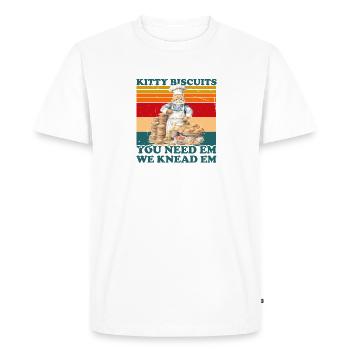 Kitty Biscuits Cat Cat Biscuits Baker Baker - T-shirt Premium bio Homme - blanc - Devant - Nico (187cm)