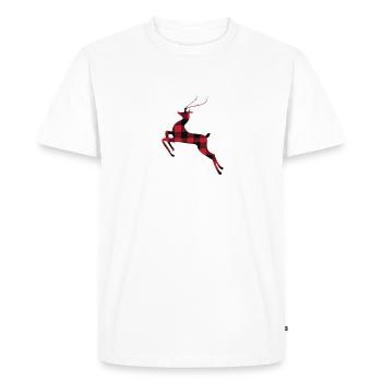 Red Plaid Renne Frère Noël Noël - T-shirt Premium bio Homme - blanc - Devant - Nico (187cm)