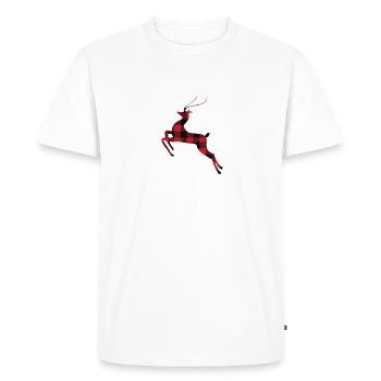 Red Plaid Renne Grand-père Noël Noël - T-shirt Premium bio Homme - blanc - Devant - Nico (187cm)