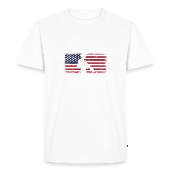 Fier grand-père américain Mon guerrier préféré appelle M - T-shirt Premium bio Homme - blanc - Devant - Nico (187cm)