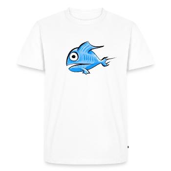 Bleu poisson - T-shirt Premium bio Homme - blanc - Devant - Nico (187cm)