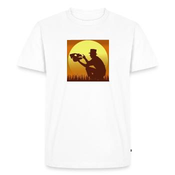 Philosophizing man at sunset - Men's Premium Organic T-Shirt - white - Front - Nico (187cm)