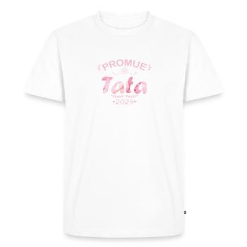 Promue Tata 2024 French Pregnancy Announcement - Men's Premium Organic T-Shirt - white - Front - Nico (187cm)