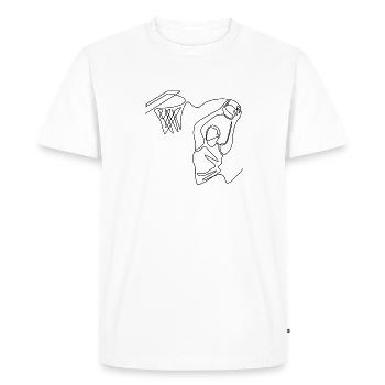 Basket-ball Joueur de basket-ball Slam Dunk Lineart - T-shirt Premium bio Homme - blanc - Devant - Nico (187cm)