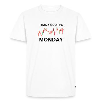 Thank God Its Monday Stock Chart Day Trading Stock Market - Men's Premium Organic T-Shirt - white - Front - Nico (187cm)