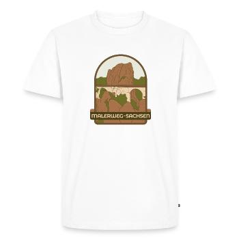 Malerweg - Saxony - Men's Premium Organic T-Shirt - white - Front - Nico (187cm)