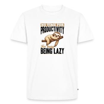 Paresseux : Pas de temps pour la productivité, trop occupé, paresseux - T-shirt Premium bio Homme - blanc - Devant - Nico (187cm)