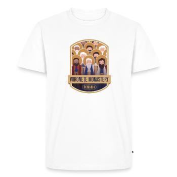 Voronet Monastery – Romania - Men's Premium Organic T-Shirt - white - Front - Nico (187cm)